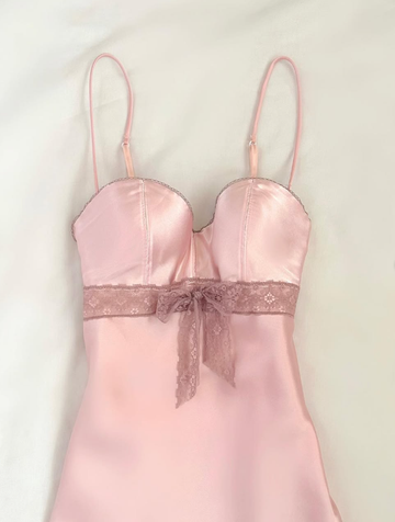 Simple Pink A Line Spaghetti Strap Lace Satin Short Homecoming Dress Birthday Dress Outfits HZ1023